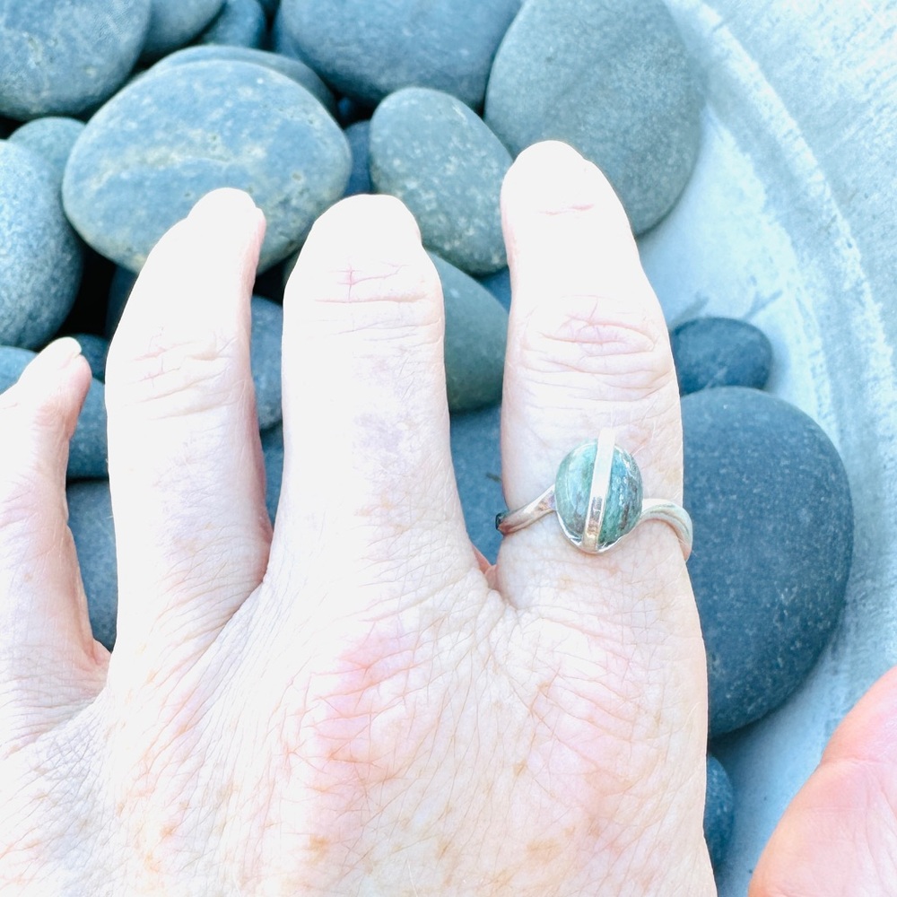 SUNDANCE Ruby Zoisite RING sterling silver gemstone chunky rock birthstone gem